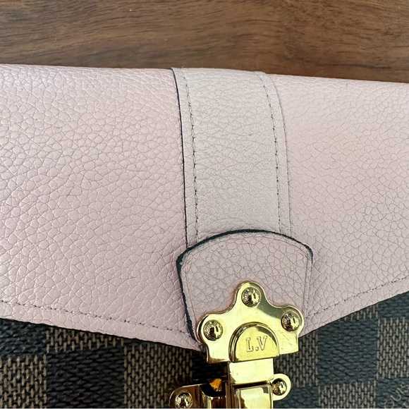 Vintage Authentic Louis Vuitton Damier Ebene Magnolia Rose Pink Clapton Wallet - Picture 11 of 17